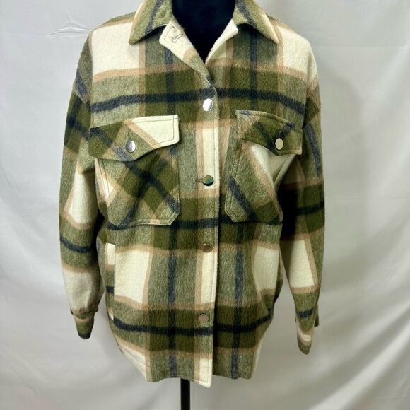 ZARA Wool Blend Plaid Tartan
Overshirt Jacket Shirt button up size S - Picture 5 of 13